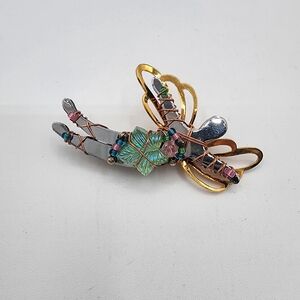 LIZTECH Fairy Angel Pixie Sprite Designer Signed LIZTECH Pin Brooch 2.5"